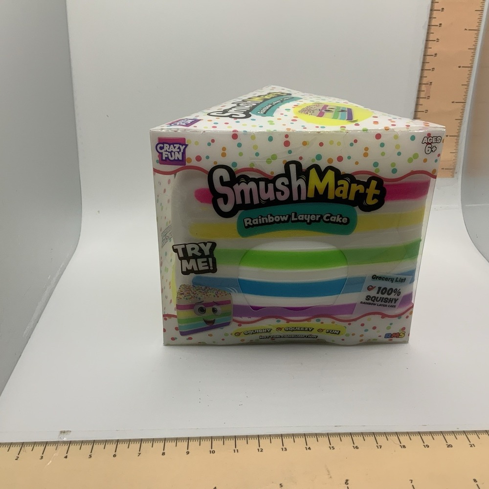SmushMart Rainbow Layer Cake Squishy Sensory RMS Crazy Fun New In Box NEW